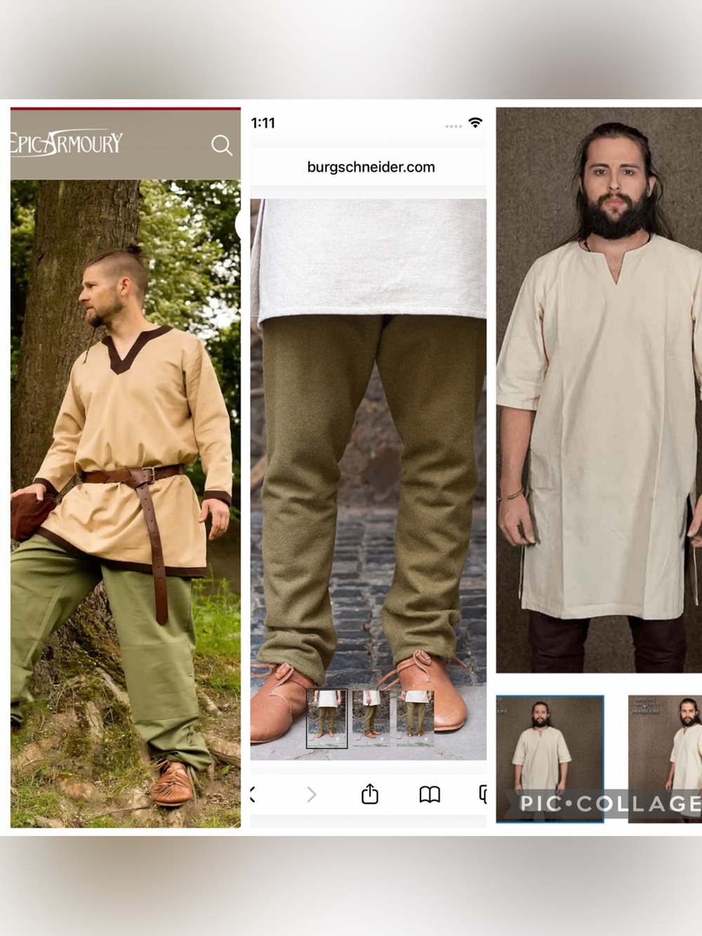 3X wRenaissance/LARP/Costume tunics and pants lot